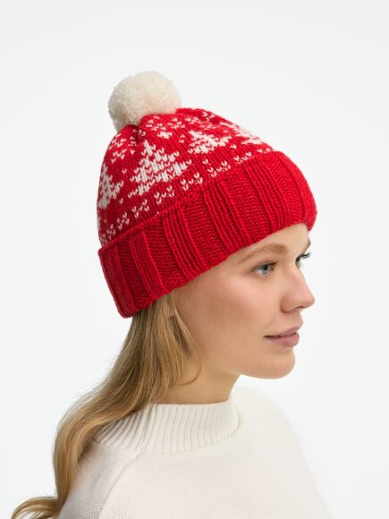 Шапка Holidale, красная с молочным