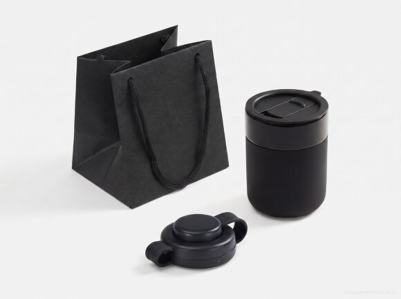 Пакет бумажный под кружку Cupfull, черный