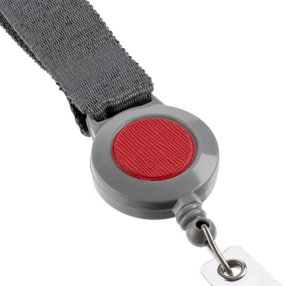 Чехол для пропуска с лентой и ретрактором Devon, красный Чехол для пропуска с лентой и ретрактором Devon, красный