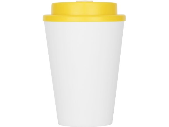 Пластиковый стакан Take away с двойными стенками и крышкой с силиконовым клапаном, 350 мл, белый/желтый Пластиковый стакан Take away с двойными стенками и крышкой с силиконовым клапаном, 350 мл, белый/желтый