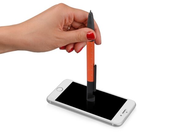 Ручка-стилус металлическая шариковая многофункциональная (6 функций) Multy, оранжевый Ручка-стилус металлическая шариковая многофункциональная (6 функций) Multy, оранжевый