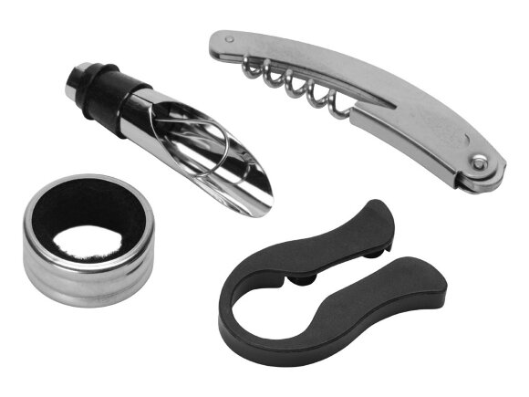 Набор аксессуаров для вина в подарочной коробке Fabrizio, коричневый Набор аксессуаров для вина в подарочной коробке Fabrizio, коричневый