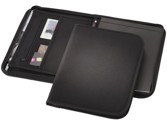 Папка А4 Berkeley на молнии с блокнотом, черный Папка А4 Berkeley на молнии с блокнотом, черный