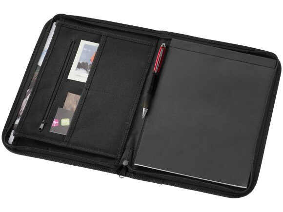 Папка А4 Berkeley на молнии с блокнотом, черный Папка А4 Berkeley на молнии с блокнотом, черный