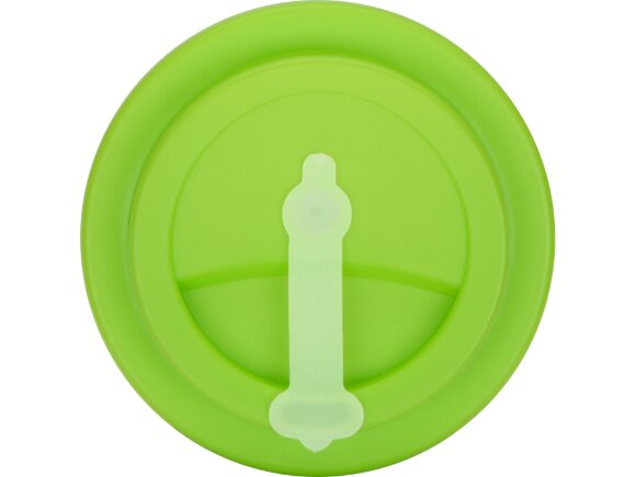 Пластиковый стакан Take away с двойными стенками и крышкой с силиконовым клапаном, 350 мл, белый/зел. Яблоко