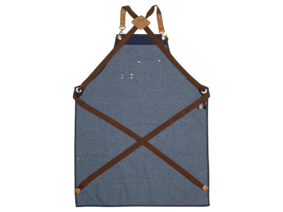 Джинсовый фартук с карманами Fry, синий Джинсовый фартук с карманами Fry, синий