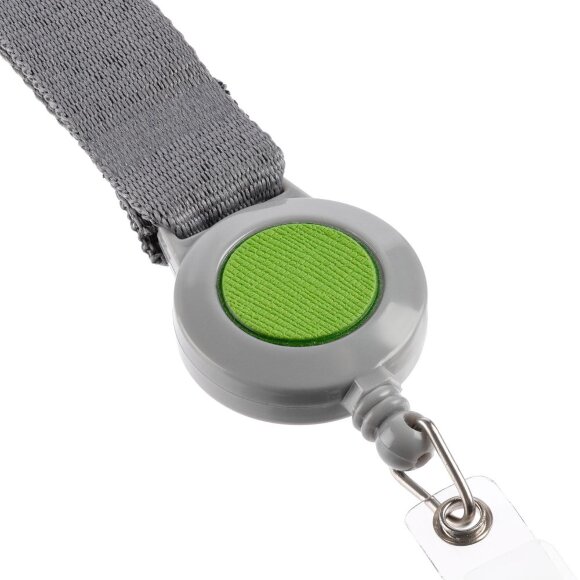 Чехол для пропуска с лентой и ретрактором Devon, зеленый Чехол для пропуска с лентой и ретрактором Devon, зеленый