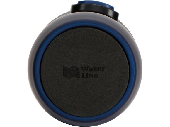 Вакуумная термокружка с кнопкой Streamline, Waterline, soft-touch, тубус, темно-синий