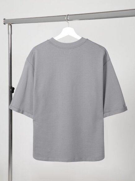 Футболка оверсайз унисекс Kosmos 2.0, светло-серая Футболка оверсайз унисекс Kosmos 2.0, светло-серая