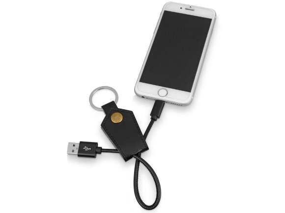 Кабель-брелок USB-Lightning Pelle, черный Кабель-брелок USB-Lightning Pelle, черный