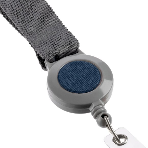 Чехол для карточки с лентой и ретрактором Devon, синий Чехол для карточки с лентой и ретрактором Devon, синий