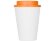 Пластиковый стакан Take away с двойными стенками и крышкой с силиконовым клапаном, 350 мл, белый/оранжевый