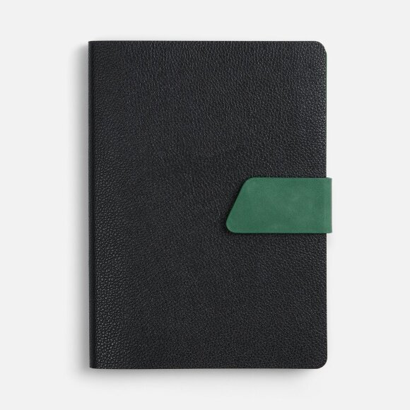 Ежедневник Boom, недатированный, черный с зеленым