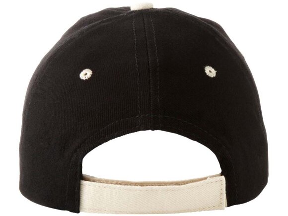 Бейсболка New Castle 6-ти панельная, черный/натуральный Бейсболка New Castle 6-ти панельная, черный/натуральный