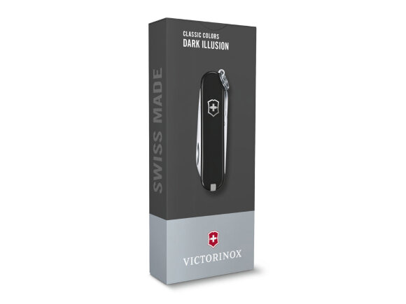 Нож-брелок VICTORINOX Classic SD Colors Dark Illusion, 58 мм, 7 функций, чёрный Нож-брелок VICTORINOX Classic SD Colors Dark Illusion, 58 мм, 7 функций, чёрный