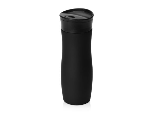 Вакуумная термокружка с кнопкой Streamline, Waterline, soft-touch, тубус, черный