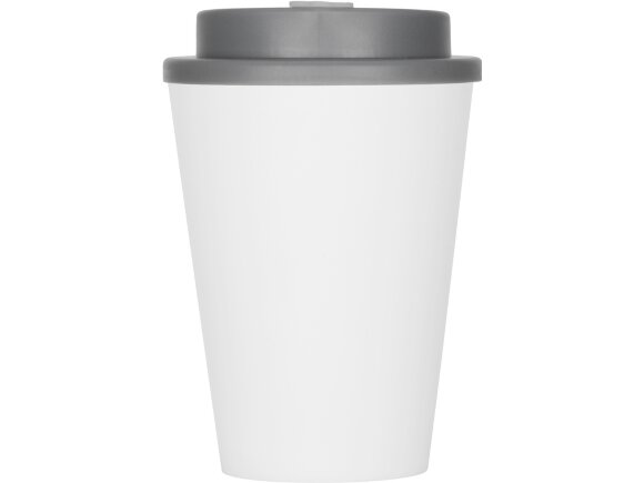 Пластиковый стакан Take away с двойными стенками и крышкой с силиконовым клапаном, 350 мл, белый/серый