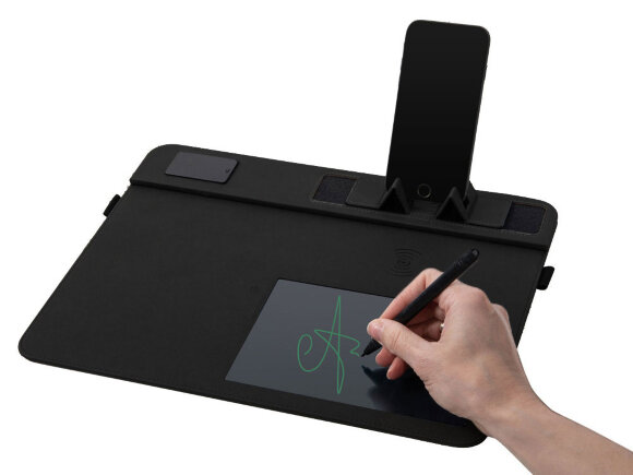 Многофункциональный коврик для мыши Multi Pad с беспроводной зарядкой и LCD экраном, 10 Вт, черный