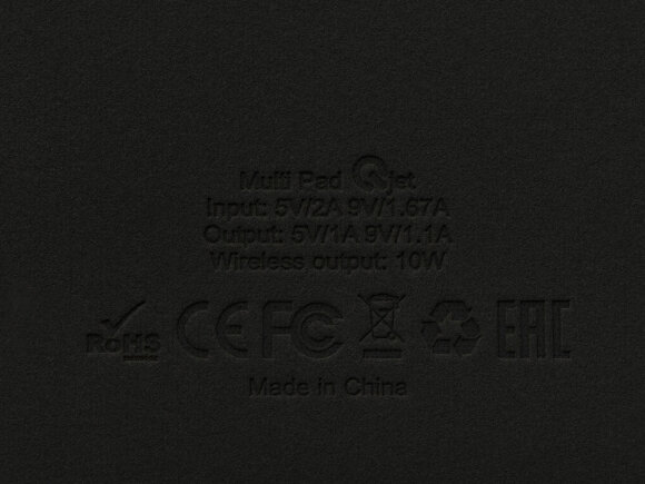 Многофункциональный коврик для мыши Multi Pad с беспроводной зарядкой и LCD экраном, 10 Вт, черный