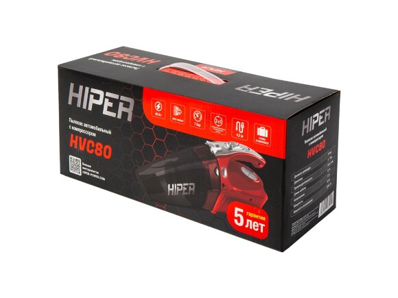 Пылесос автомобильный HIPER HVC80 Пылесос автомобильный HIPER HVC80