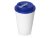 Пластиковый стакан Take away с двойными стенками и крышкой с силиконовым клапаном, 350 мл, белый/синий