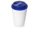 Пластиковый стакан Take away с двойными стенками и крышкой с силиконовым клапаном, 350 мл, белый/синий