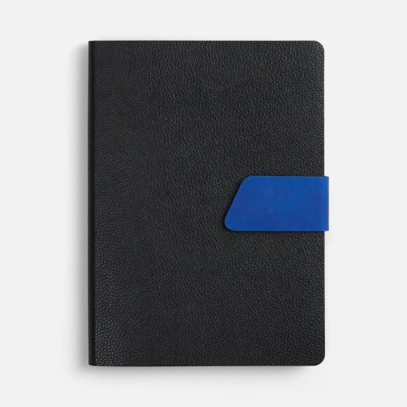 Ежедневник Boom, недатированный, черный с ярко-синий