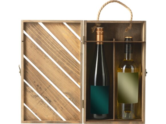 Коробка подарочная из массива дерева для 2х бутылок Коробка подарочная из массива дерева для 2х бутылок