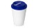 Пластиковый стакан Take away с двойными стенками и крышкой с силиконовым клапаном, 350 мл, белый/темно-синий