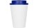 Пластиковый стакан Take away с двойными стенками и крышкой с силиконовым клапаном, 350 мл, белый/темно-синий