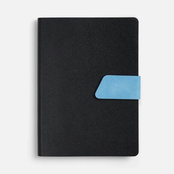 Ежедневник Boom, недатированный, черный с голубым