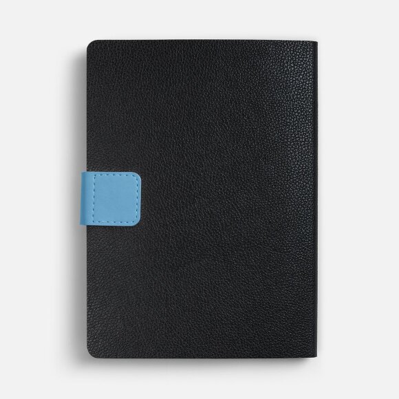 Ежедневник Boom, недатированный, черный с голубым
