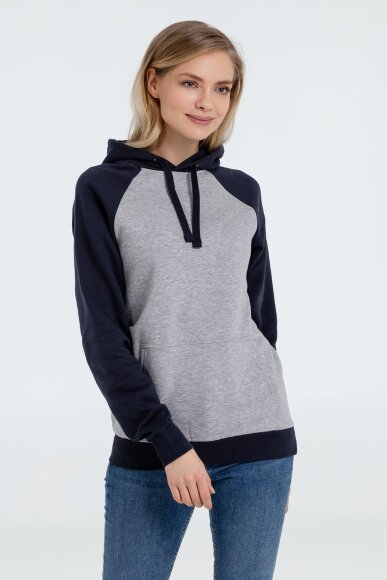 Толстовка унисекс Seattle, серый меланж с темно-синим Толстовка унисекс Seattle, серый меланж с темно-синим