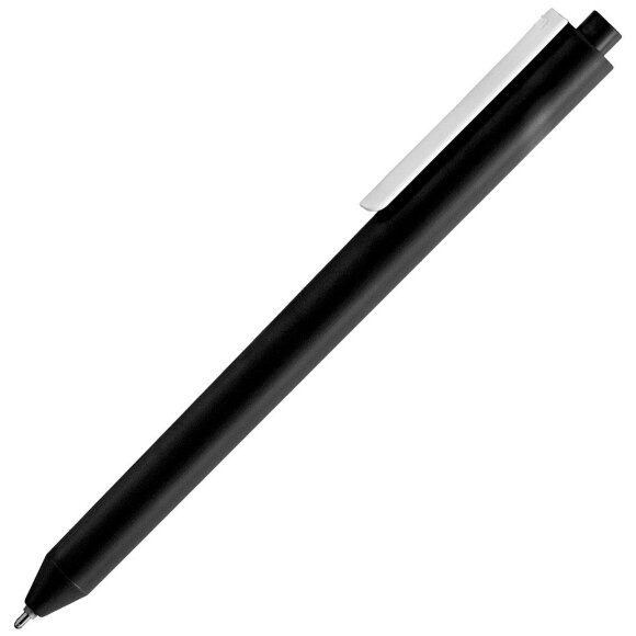 Ручка шариковая Pigra P03 Mat, черная с белым Ручка шариковая Pigra P03 Mat, черная с белым