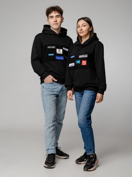 Худи унисекс Patch Catcher со вставкой из липучки, черное Худи унисекс Patch Catcher со вставкой из липучки, черное