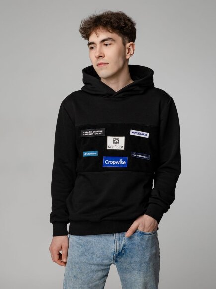 Худи унисекс Patch Catcher со вставкой из липучки, черное Худи унисекс Patch Catcher со вставкой из липучки, черное