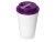 Пластиковый стакан Take away с двойными стенками и крышкой с силиконовым клапаном, 350 мл, белый/фиолетовый