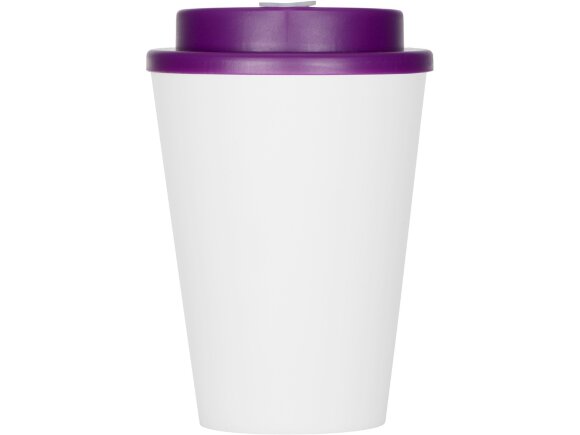 Пластиковый стакан Take away с двойными стенками и крышкой с силиконовым клапаном, 350 мл, белый/фиолетовый Пластиковый стакан Take away с двойными стенками и крышкой с силиконовым клапаном, 350 мл, белый/фиолетовый