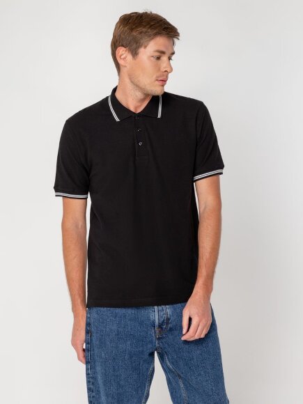 Рубашка поло Virma Stripes, черная Рубашка поло Virma Stripes, черная