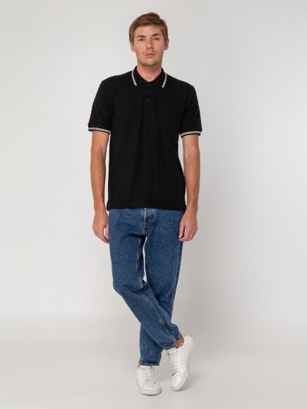 Рубашка поло Virma Stripes, черная Рубашка поло Virma Stripes, черная