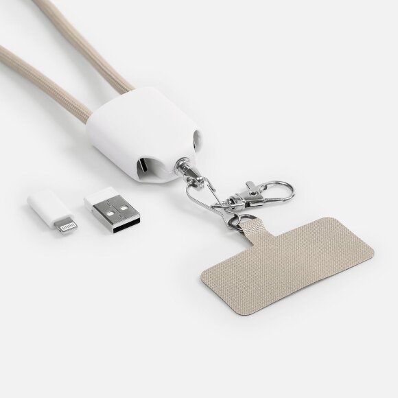 Кабель-ланьярд energyFlex Pro, серо-бежевый Кабель-ланьярд energyFlex Pro, серо-бежевый