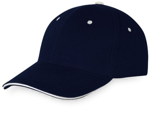 Бейсболка New Castle 6-ти панельная, темно-синий/натуральный Бейсболка New Castle 6-ти панельная, темно-синий/натуральный