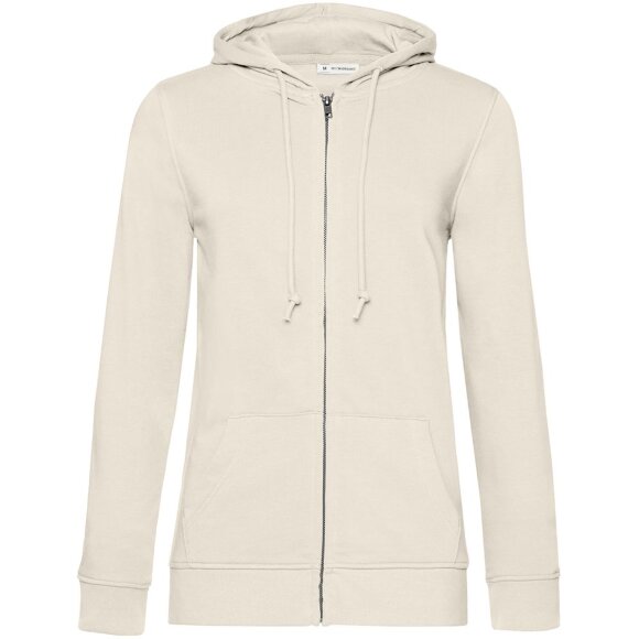 Толстовка на молнии с капюшоном женская BNC Inspire (Organic), молочно-белая Толстовка на молнии с капюшоном женская BNC Inspire (Organic), молочно-белая