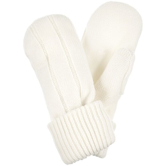 Варежки Knit Beat, белые (молочные)