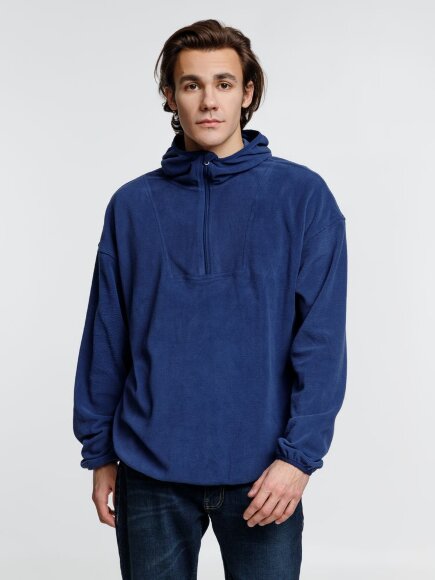Анорак флисовый унисекс Fliska, темно-синий Анорак флисовый унисекс Fliska, темно-синий