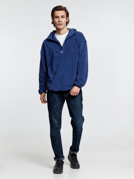 Анорак флисовый унисекс Fliska, темно-синий Анорак флисовый унисекс Fliska, темно-синий