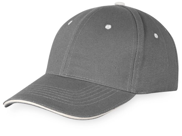 Бейсболка New Castle 6-ти панельная, серый/белый