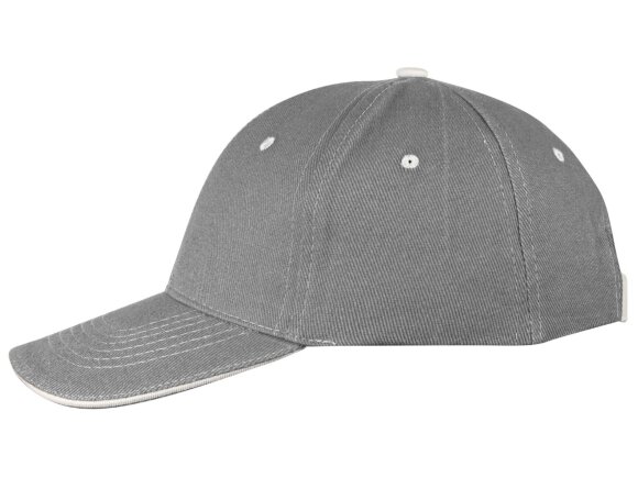 Бейсболка New Castle 6-ти панельная, серый/белый