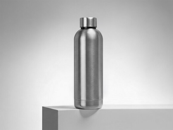 Вакуумная термобутылка Cask Waterline, 500 мл, тубус, серебристый глянцевый