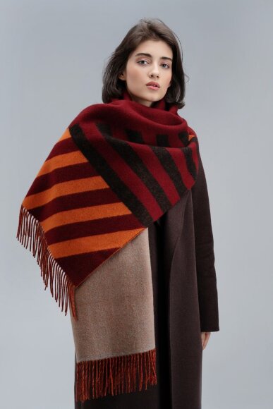 Палантин Charming, коричневый с оранжевым Палантин Charming, коричневый с оранжевым